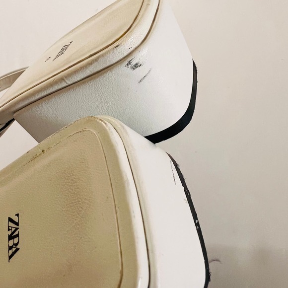 Zara Cream Block Heel Sandals - Picture 3 of 5